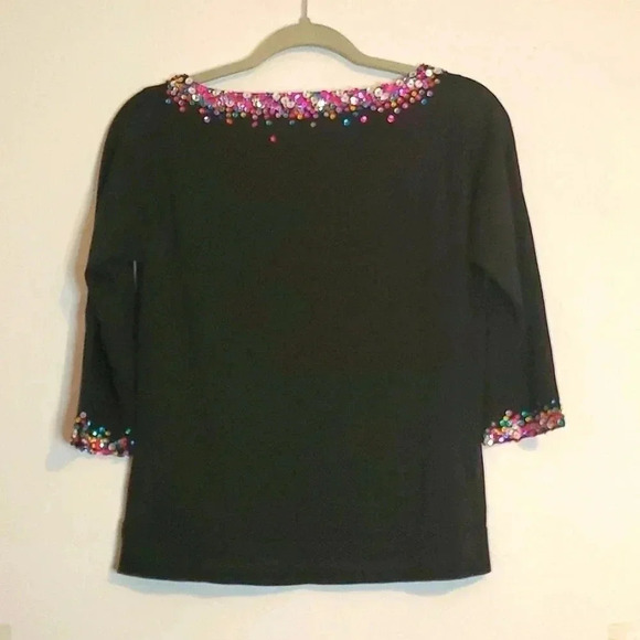 David Brooks women's silk blend sequin sweater size M - Picture 3 of 8